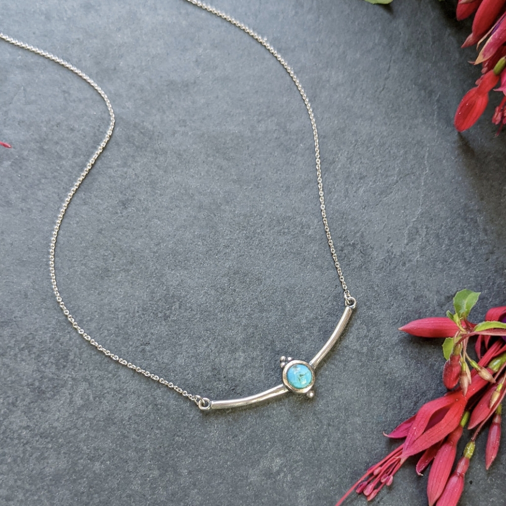 NWT Sowell Jewelry Aindrea Turquoise and Sterling Silver Necklace
